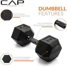 CAP Barbell Coated Hex Dumbbell Weight | Multiple Options - Negro - - Ver 4
