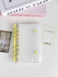 1个A6便携式透明活页夹，透明贴纸簿，贴纸簿，照片收纳袋，相册，预算计划本，日记本，笔记本，办公用品