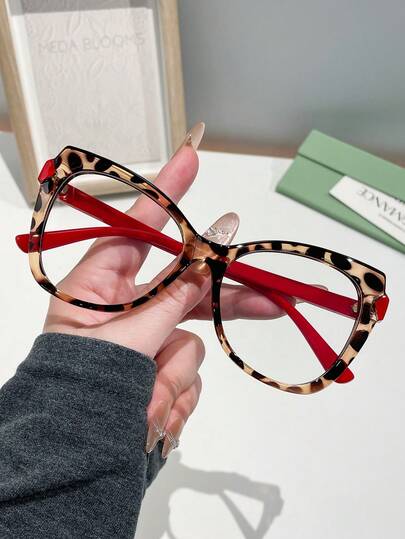 1pc Women's Fashion Reading Glasses, New Vintage Leopard Print Cat Eye High-End Makeup-Free Everyday Glasses, Comfortable For Computer, Reading, Daily Use, Available In 100-400 Degrees