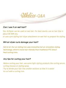 UKLISS 圣诞礼物：8合1离子美发造型梳，可折叠吹风机，带卷发、直发和蓬松造型配件，快速干发，温和护发 - 香檳色 - 查看 10