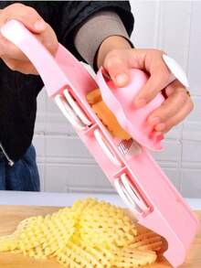 8/5件套多功能蔬菜切片研磨器套装，可互换不锈钢切片器，手动不锈钢厨房切片切碎器，厨房小工具套装，适用于土豆、胡萝卜、黄瓜等蔬菜。 - 彩色 - 查看 2