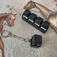 1pc 4-In-1 Keyboard Shaped Stress Relief Keychain, With Portable Clip, Cute & Soothing Small Pendant, Can Be Hung On Keys/Bags - Multicolor - View 8