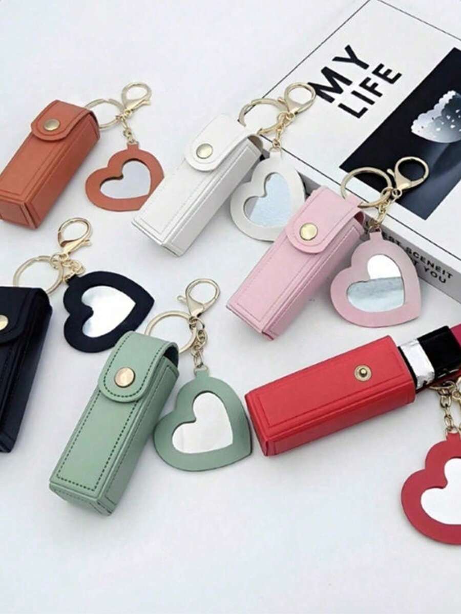 1 Stück kreative handgefertigte bestickter Lippenstift-förmiger Schlüsselanhänger, zarter Auto-Schlüsselanhänger, Taschenanhänger, Münzbeutel, Vintage Mini Make-up Tasche, neuer kleiner Ohrhörer-Schlüsselring für Frauen, Geldbörse, Portemonnaie, kleine Geldbörse, Schlüsselanhänger, Münzbörse - Schwarz - Übersicht 1