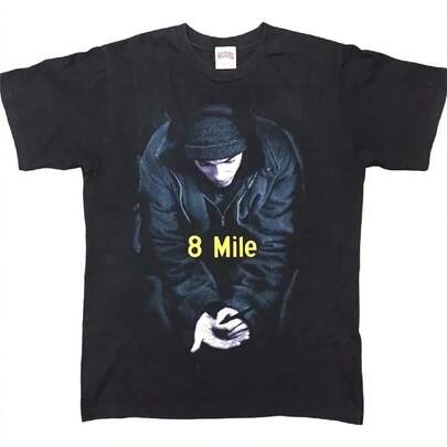 Vintage 8 Mile Movie Promo Rap Tee T Shirt Rare Size Medium2024 High quality Brand T shirt Casual Printed 100% Cotton.jpg