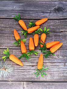 12pcs Realistic Artificial Mini Carrots, Lifelike Fake Carrots Suitable For Easter Decoration, Realistic Vegetable Food Model For Easter Eggs, Easter Bunnies, Home Party Table Decor, Sample Display, Photography Props, Scene Decoration, Home Decor, Theme Party Decor - Multicolor - View 4