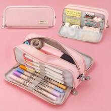 50件套Morandi文具套装，大容量铅笔盒，6支黑色圆珠笔，6支Morandi 0.5mm彩色笔，12支渐变荧光笔，便签本，橡皮擦，尺子，可爱办公学习用品，男女通用礼物，返校季好礼