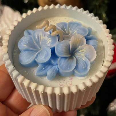 Floral Gypsum Cup Soy Wax Scented Candle, Handmade Creative Floral Candle, Niche Gift & Souvenir