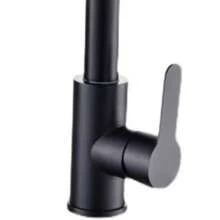 不锈钢厨房水龙头 单孔抽拉式出水嘴 厨房水槽混合水龙头 水流喷头 360°旋转水龙头 黑色 - 黑色 - 查看 9