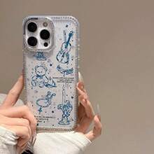 Funda de Teléfono Retro con Diseño de Oso y Estrella de Tema Oscuro con Diamantes Brillantes y IMD, con un Gran Agujero y Borde Transparente con Diamantes, Compatible con iPhone 16 Pro Max, 15, 14 Plus, 13, 12 y 11.Perfecto como regalo de Navidad, regalo de Año Nuevo, regalo de Pascua, regalo de Halloween, o para amigos y familiares. - transparente - Ver 2