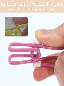 15 piezas de clips de sellado de acero inoxidable de colores aleatorios portátiles, adecuados para bolsas de aperitivos, bolsas de alimentos, bolsas de almacenamiento y clips de bocetos - Clip de sellado - Ver 4