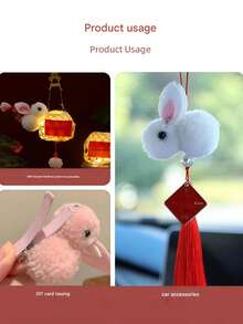 多件套毛绒兔子球猫玩具 - 柔软互动猫玩具球，无需电池，耐用毛绒材质，适合所有猫咪品种，猫咪咀嚼和玩耍玩具