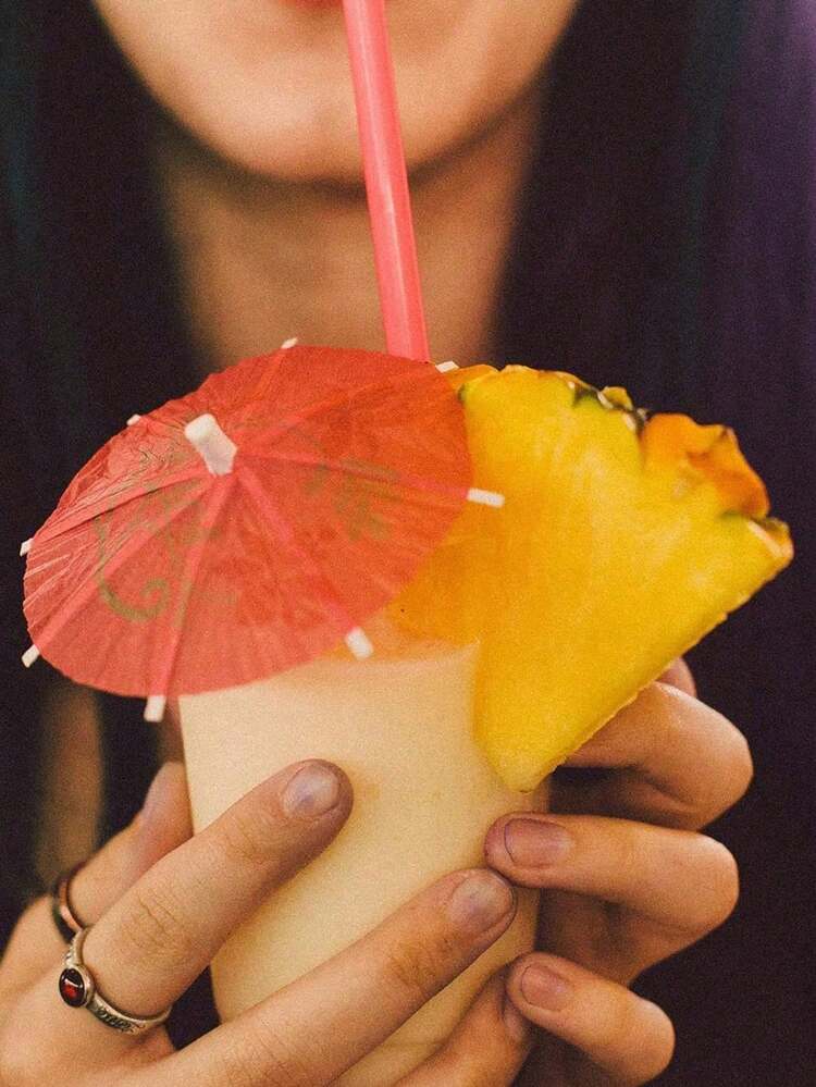 [10/20pcs] Drink Umbrellas Toothpicks - Colorful Paper Toothpick Umbrellas, Suitable For Hawaiian/Tiki Party Decor, Outdoor Camping - Multicolor - View 7