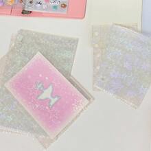 10/20pcs Colorful Heart Sticker Sheets, A7 Size Transparent Inner Pages, 3D Embossed Stickers, Refill For Photo Card Storage, Album, Book, Ring Binder, Sticker Storage, School & Office Supplies For New Semester - Multicolor - View 6