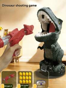 Electronic Dinosaur Shooting Game Toy - Electronic Scoring, Self-Propelled Dinosaur, Sound Effects & Water Spray When Hit, Pneumatic Soft Bullet Gun, Dinosaur Model. Suitable For Children Aged 6-12, Fun Competition Game, Suitable For Park, Indoor And Outdoor, Parent-Child Interactive Toy. Perfect Christmas Gift, Suitable For Boys And Girls (Gun Color: Red Or Blue, Random Delivery). - Multicolor - View 15