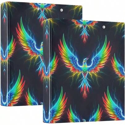 Carpeta impresa de 3 anillos de 1.5 pulgadas, carpeta de anillos en D con bolsillos, carpeta decorativa para la escuela universitaria u oficina, colorido