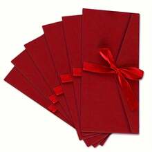 10 piezas de sobres de papel kraft rojo de alta calidad de 22 x 11 cm - Lazo de cinta, elegante clásico, adecuado para invitaciones/efectivo/tarjetas, esencial universal para fiestas transfronterizas, planificación de bodas/eventos/regalos de estudiantes/recuerdos de estadía en casa, regalos de cumpleaños/Día de la Madre/Boda/Año Nuevo/Acción de Gracias - Multicolor - Ver 2