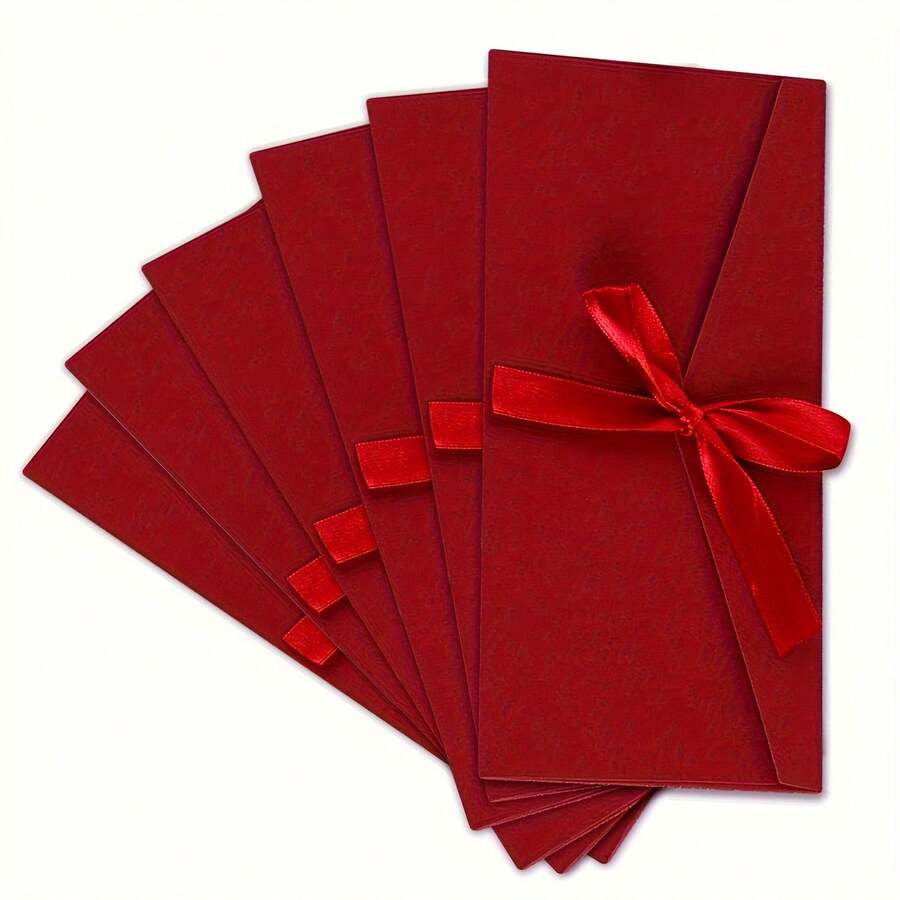 10 piezas de sobres de papel kraft rojo de alta calidad de 22 x 11 cm - Lazo de cinta, elegante clásico, adecuado para invitaciones/efectivo/tarjetas, esencial universal para fiestas transfronterizas, planificación de bodas/eventos/regalos de estudiantes/recuerdos de estadía en casa, regalos de cumpleaños/Día de la Madre/Boda/Año Nuevo/Acción de Gracias