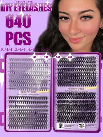 640pcs Faux Mink False Eyelash Clusters, 0.07mm D Curl, 9-16mm Mixed Natural Eyelash Extensions, 3D Russian Thick Single Eyelash Clusters, Makeup Tools (10D 20D30D 400D /50D 60D 80D 100D Single Eyelash Clusters), Eyelash Clusters, Eyelash Clusters, Single Eyelashes, Eyelashes, False Eyelashes