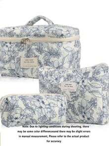 1pc/3pcs Handheld Makeup Bag, Makeup Bag, Makeup Bag, Travel Makeup Bag, Home Makeup Bag, School Makeup Bag, Dormitory Makeup Bag, Large Capacity Makeup Bag, Women's Makeup Bag, Makeup Storage Bag, Travel Storage Bag, Ultra Light, Durable, Expandable, Load Reducing, Acceptable, Suitable For Bedroom, Bathroom, Hotel, Travel, Lipstick, Brush, Phone, Coin, Home, Travel And School Use (L Size Is Too Small, It Is Recommended To Take XL Or XXL Size) - Multicolor - View 11