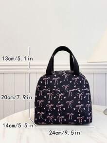 学生便携式保温午餐包，加厚可爱水果午餐手提袋，带蝴蝶结和爱心图案，防水大容量，男女通用，适合野餐、返校、露营等场合，是送给女性的理想礼物。 - 彩色 - 查看 9