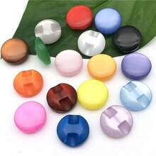 15/30/50/100Pcs Candy Color Shirt Buttons Sewing DIY Crafts, Random Color - Multicolor - View 2
