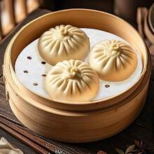 200 Pcs Dumpling Paper Steamer Paper Inch Steamer Basket Liners With Holes, Parchment Paper Frying, Baking - 7吋 - 查看 3