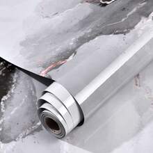 Papel Tapiz,60cm*1000cm Autoadhesivo Marmol Papel de Contacto,Prueba de aceite Vinil Marmol,Papel de Granito,Pelar y Pegar Para Muebles de Gabinete de Encimera de Cocina Encimera (Negro) - Negro - Ver 1