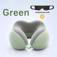 [Deep Sleep Travel Set] Memory Foam Neck Pillow + Blackout Eye Mask - Essential For Air Travel, Office & Car Nap Time! - Pink - View 7