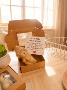 1 Set Mini Plush Teddy Bear Hug Gift Bag With Encouragement Card, Cute Brown And Pink Teddy Bears In Box, Perfect Thoughtful Birthday And Holiday Gift For Loved Ones, Romantic Gift For Partner - Beige - View 16