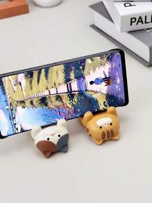 1 suport de telefon pentru ramă de ochelari, cu suport orizontal drăguț cu pisică, disponibile în mai multe stiluri, compact, convenabil, stabil și adorabil, poate fi folosit ca decor și suport de telefon, potrivit pentru birou, birou de studiu, masă și toaletă, excelent pentru cadouri de ziua de naștere, sărbători, cupluri și aniversări. - Multicolor - Vizualizare 9