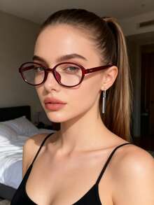 1副女士椭圆形休闲时尚简约百搭眼镜 - 彩色 - 查看 2