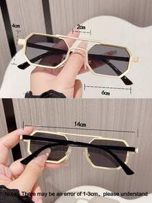 Jednoczęściowe męskie okulary lotnicze w złotej oprawce z podwójnym mostkiem, wykonane z metalu, akcesoria Y2K, podróżne, festiwalowe, sezonowe, modne okulary, okulary przeciwsłoneczne, męskie okulary modowe, odpowiednie na imprezy, lato, powrót do szkoły, imprezy na plaży, odzież uliczną, selfie, święta.