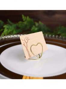 20 chiếc kẹp thẻ tên hình trái tim màu vàng, kẹp thực đơn bàn bằng kim loại, thích hợp để trang trí bàn ăn, làm thẻ số bàn trong đám cưới sinh nhật, kẹp ghi nhớ, kẹp thẻ. - yêu - Xem 2