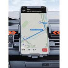 1pc New Car Air Vent Mount Phone Holder, Adjustable Navigation Bracket With Auto Lock Suction Cup Compatible With IPhone, Android Phone, Gift For Birthday, Family, Friends For Summer Air Vent Phone Holder, Car Accessories, Car Phone Holder Car Accessories Phone Accessories Phone Holder For Car Car Phone Holder Phone Holder For Car Compatible With IPhone, Android Phone, Gift For Birthday, Family, Friends For Winter Gifts Birthday Driving Strong Load-Bearing - Grey - View 5