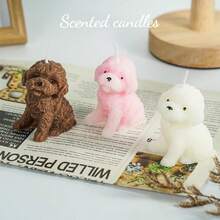 1pc Pet Dog Shaped Scented Candle, Suitable For Bedroom And Living Room Decor, Birthday Gift, Holiday Celebration, Creating Cute Creative Atmosphere, As Memorabilia, Animal Shaped Candle, Fragrant Photography Prop, Handmade With Upgraded Scented Candle Craftsmanship, This Gift Box Series Is The Perfect Choice For Friends And Family. - Multicolor - View 5
