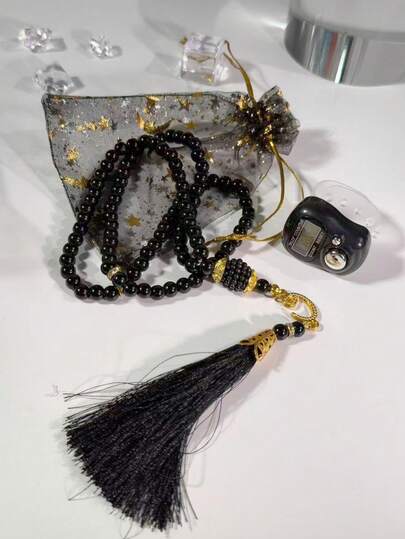 Mini compteur de chapelet à 99 perles avec gland, plusieurs options de couleurs, compact et portable, compteur électronique arabe du Moyen-Orient convenant pour le comptage de prières, l'exercice, les affaires, l'usage domestique, les cadeaux de fête, etc.