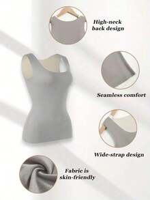 4pcs Women'S Seamless Thermal Tank Tops - Sleeveless, Double-Sided Brushed Solid Color, For Inner Wear As A Base Layer, With A Slim Round Neck,, Stretchy & Soft Chalecos Para Mujer Invierno For Winter Warmth - Nhiều màu - Xem 3