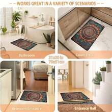 1pc Extra Large Bohemian Purple Mandala Area Rugs - Non-Slip Machine Washable Floor Rugs With Purple/Blue/Pink/Black/Teal Intricate Pattern, Durable Polyester & TPR Backing For Living Room, Bedroom, Home Decor - 樣式 4 - 查看 11