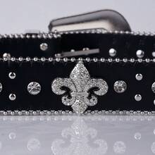 Shiny Rhinestone Decor Belt For Men & Women