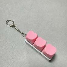 1个心形开关测试器钥匙扣 - 带键盘按钮的按压式指尖玩具，情人节减压感官钥匙扣 - 彩色 - 查看 1