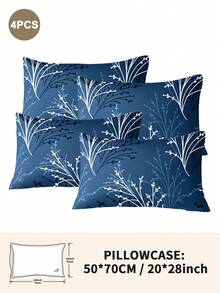 1 pièce/2 pièces/4 pièces Taie d'oreiller à motif floral en polyester (insert de coussin non inclus), douce et confortable, convient pour toutes les saisons - Multicolore - Voir 15