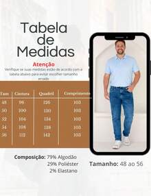 Men's Plus Size Traditional Denim Pants With Premium Reinforced Lycra Elastane - Fashionable New Year's Gift - Blue - View 5