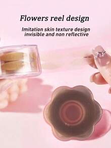 1卷600片自然肤色隐形双眼皮贴，蕾丝网状双眼皮贴，边缘设计，便携卷装，圆形和心形可选，透气无缝纤维网，适合眼袋，可用于化妆、家居装饰、梳妆台、旅行、卧室、化妆配件 - 裸色 - 查看 3