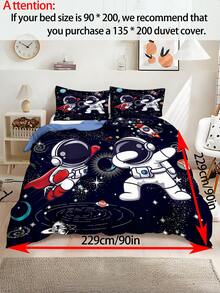 1/3pcs Digital Printing Duvet Cover Set, Made Of Polyester Fabric, Soft And Comfortable, Suitable For All Seasons, Hand/Machine Washable, Suitable For Children, Boys And Girls. You Can Purchase The 50*75cm Pillowcase Separately. If Your Bed Size Is 90*200cm, We Recommend Purchasing The 135*200cm Duvet Cover Set.