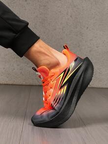 2026 Spring Professional Road Running Shoes For Women, Autumn Anti-Slip Soft Sole Jump Rope Knee Pads Marathon Shock-Absorbing Running Shoes For Men - Đen và cam - Xem 2