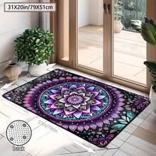 1pc Extra Large Bohemian Purple Mandala Area Rugs - Non-Slip Machine Washable Floor Rugs With Purple/Blue/Pink/Black/Teal Intricate Pattern, Durable Polyester & TPR Backing For Living Room, Bedroom, Home Decor - Style 1 - View 9