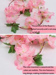 1件人造春藤（180厘米/70.87英寸，120朵花），适用于派对装饰、情人节氛围装饰、婚礼装饰，以及覆盖空调管道、缠绕水管和电线。 - 彩色 - 查看 5