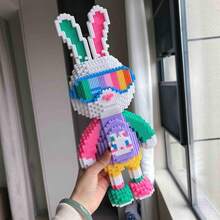 4100PCS Rabbit Series Building Block Toys, Candy Rabbit, Social Rabbit, Glasses Rabbit Building Block Toy Ornaments, 3d Stereoscopic Puzzle Toy Decorative Ornaments, Perfect Easter, Christmas, Halloween, Valentine's Day And Birthday Gifts - Multicolor - View 5