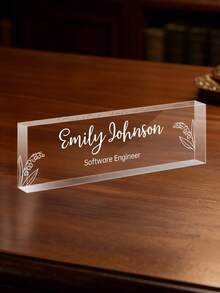 Custom Engraved Acrylic Name Plate For Desk,-37styles,Desk Name Plate Personalized, Office Desk Decor For Women Men, Acrylic Desk Accessories, Office Gifts For Boss, Employee Appreciation Gifts,Ideal For Boss, Teacher, Coworker Appreciation Gifts,Personalized Office Decor, Ideal Gift For Bosses, Teachers, Lawyers, Doctors & Colleagues - Perfect For Housewarming, Christmas, Thanksgiving, Personalized Gifts, Holiday Gifts - Multicolor - View 46