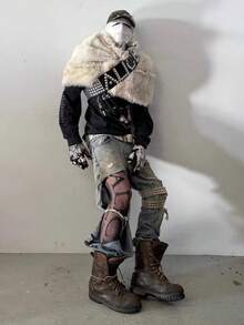 1pc ALICE Black Heavy Rivet Oversized Rivet Belt, Versatile Cyberpunk Dark Style PU Waist Belt, Suitable For Street Photography, Holidays, Travel And Daily Use